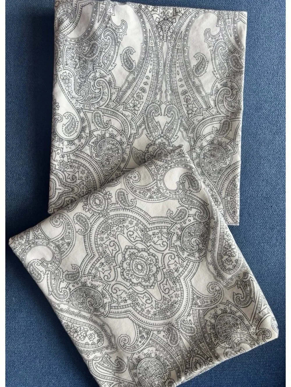 Ikea JATTEVALLMO Pillowcases KING Size Paisley Black White PAIR 80% Cotton NICE